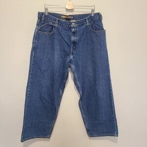 Vintage Levis Silvertab Baggy Jeans Size 38 X 30 Blue Y2K Wide Leg Baggy Fit